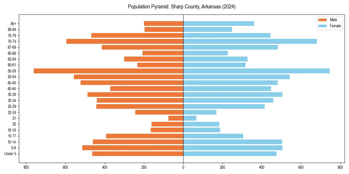 Population pyramid for 