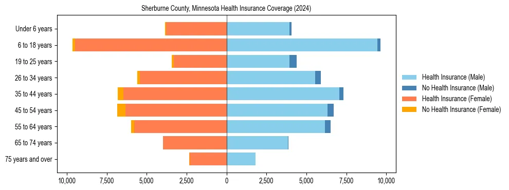 Health insurance pyramid for Sherburne County, Minnesota