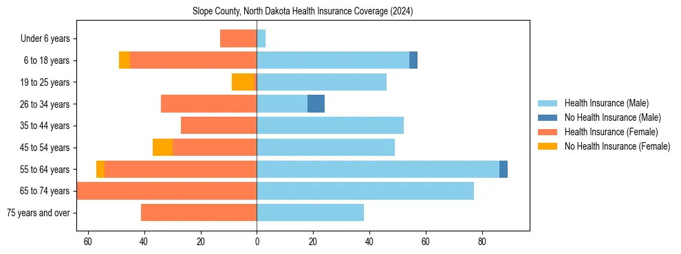Health insurance pyramid for Slope County, North Dakota