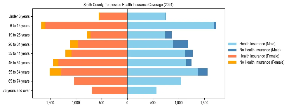 Health insurance pyramid for Smith County, Tennessee