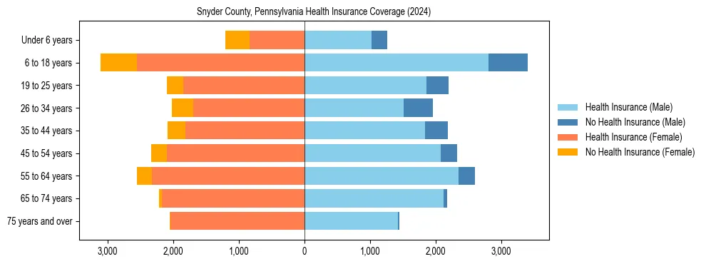 Health insurance pyramid for Snyder County, Pennsylvania
