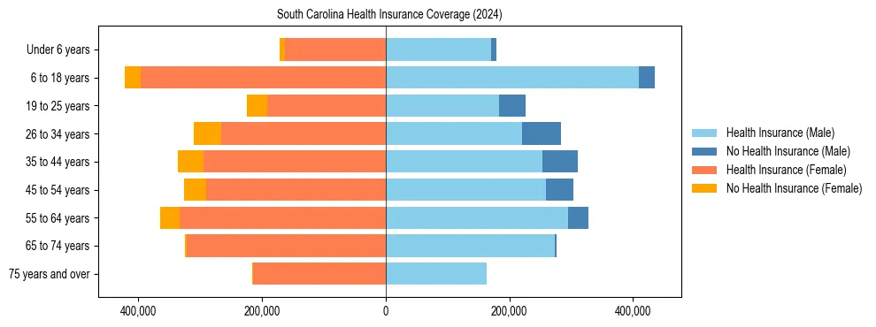 Health insurance pyramid for South Carolina
