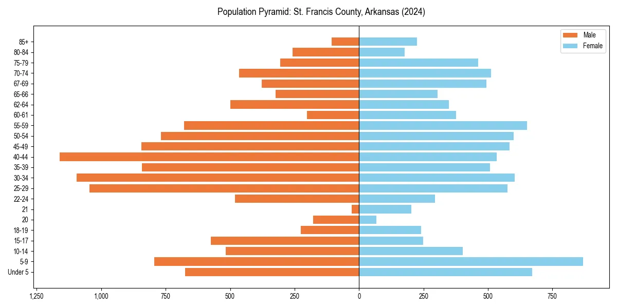 Population pyramid for 