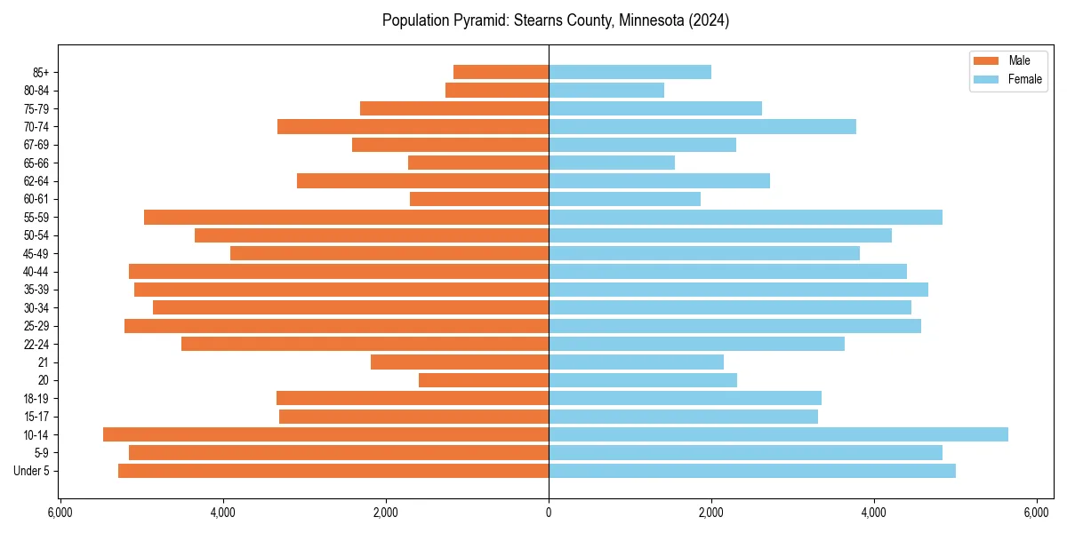 Population pyramid for 