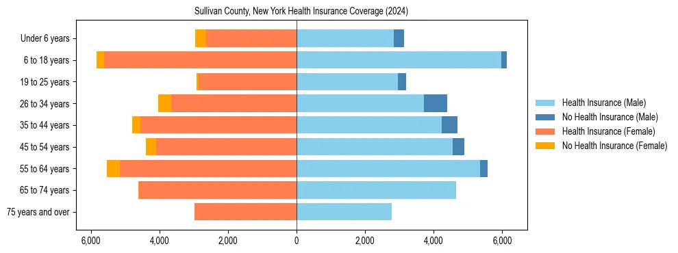 Health insurance pyramid for Sullivan County, New York