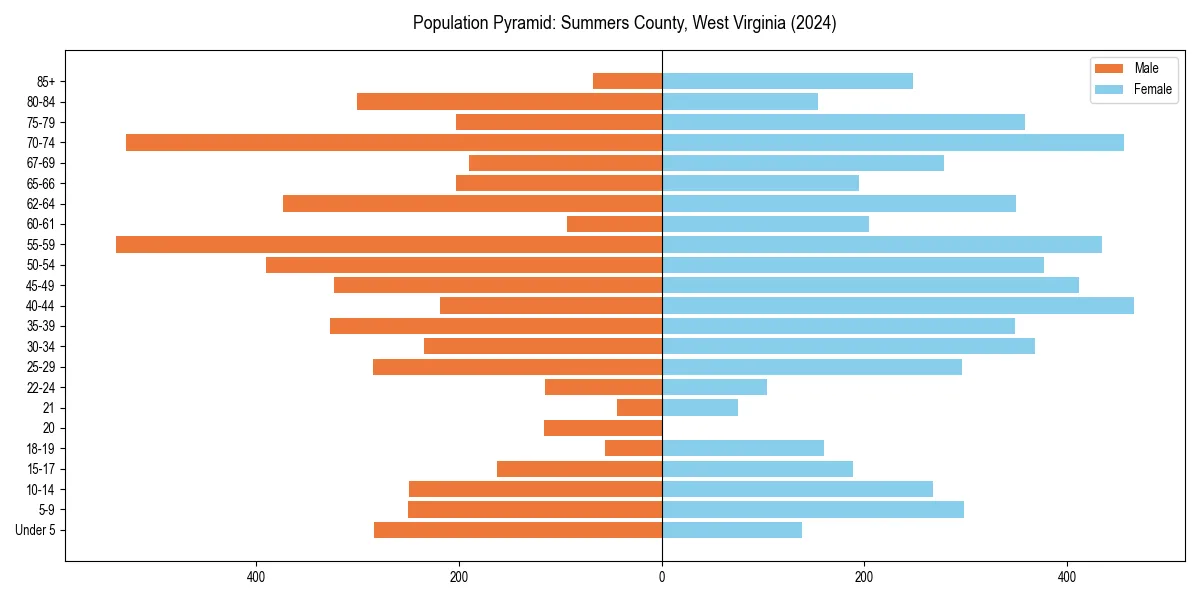 Population pyramid for 