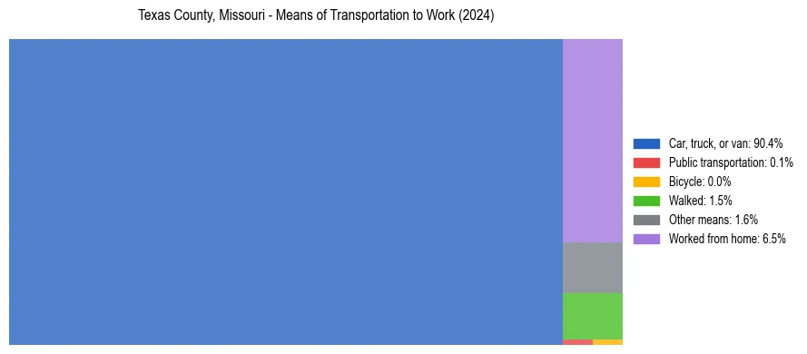 Commute modes in Texas County, Missouri
