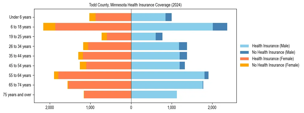 Health insurance pyramid for Todd County, Minnesota