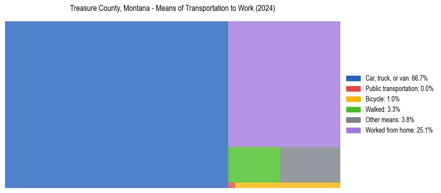 Commute modes in Treasure County, Montana