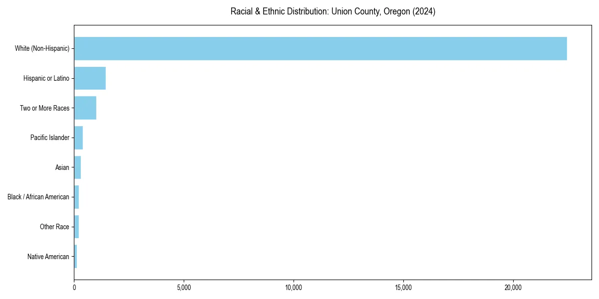 Bar chart showing racial distribution in  for 2024