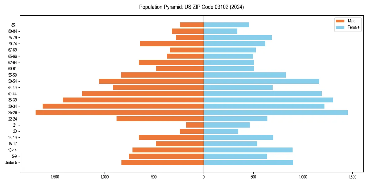 Population pyramid for 