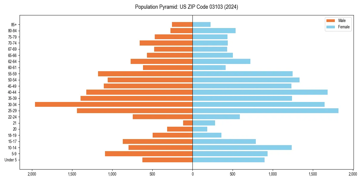 Population pyramid for 