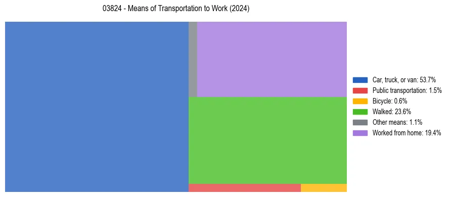 Commute modes in US ZIP Code 03824