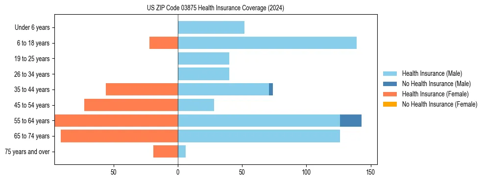 Health insurance pyramid for US ZIP Code 03875