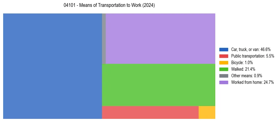 Commute modes in US ZIP Code 04101