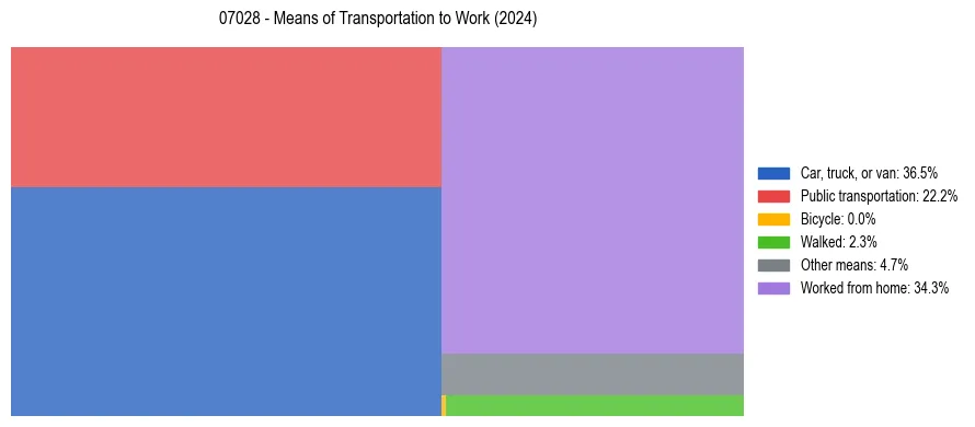 Commute modes in US ZIP Code 07028