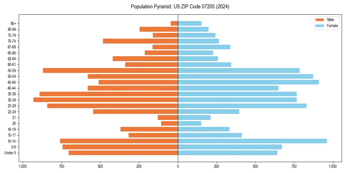 Population pyramid for 