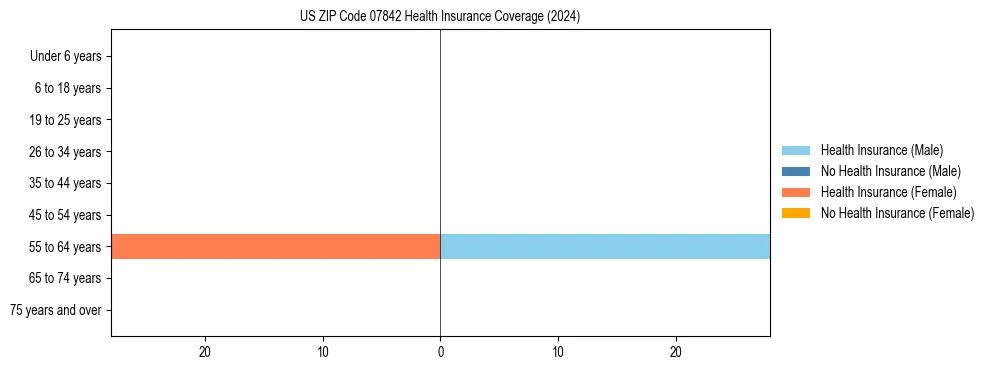 Health insurance pyramid for US ZIP Code 07842