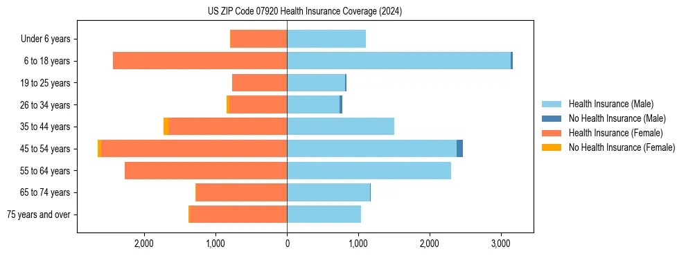 Health insurance pyramid for US ZIP Code 07920