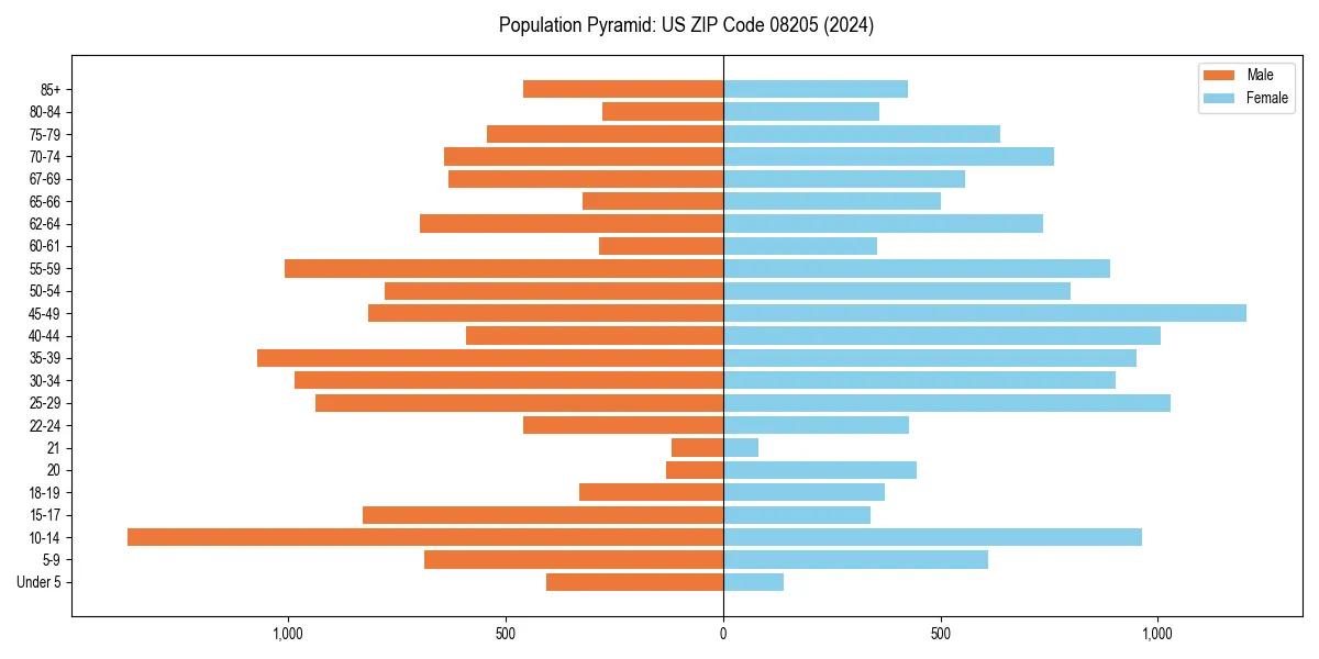 Population pyramid for 