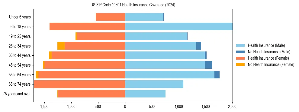 Health insurance pyramid for US ZIP Code 10591