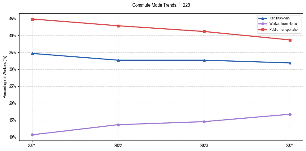 Transportation trends in US ZIP Code 11229