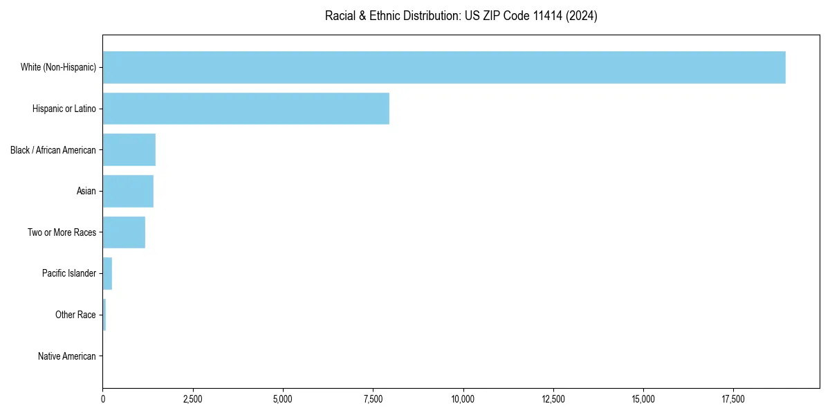 Bar chart showing racial distribution in  for 2024