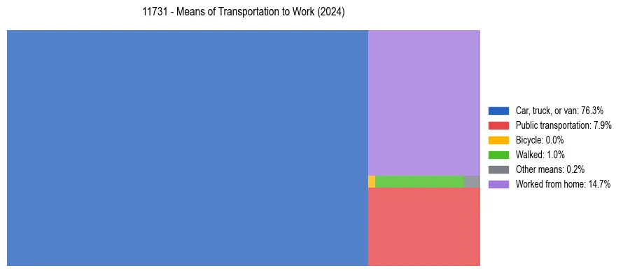 Commute modes in US ZIP Code 11731