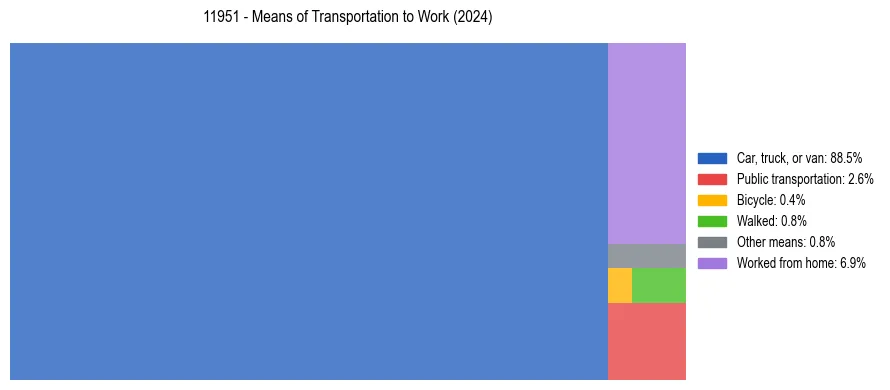 Commute modes in US ZIP Code 11951