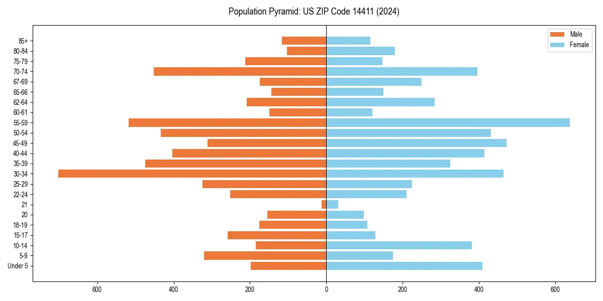 Population pyramid for 
