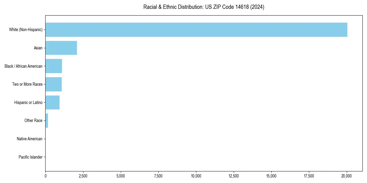 Bar chart showing racial distribution in for 2024