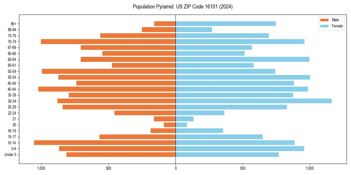 Population pyramid for 