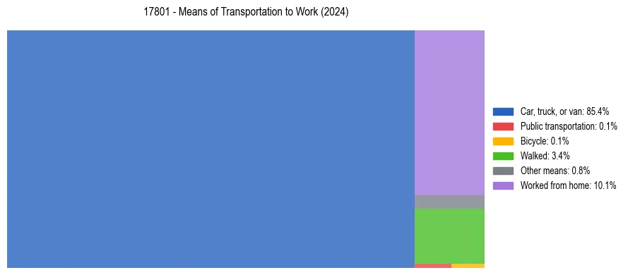 Commute modes in US ZIP Code 17801