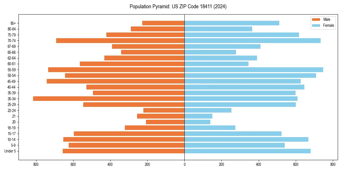 Population pyramid for 