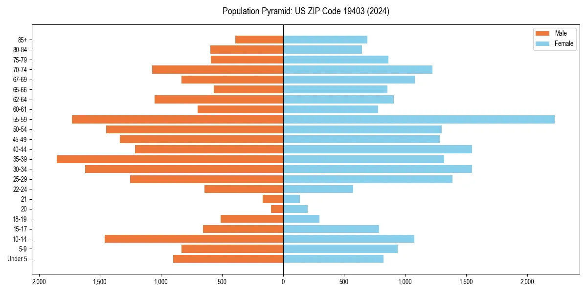 Population pyramid for 