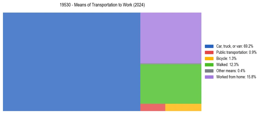 Commute modes in US ZIP Code 19530