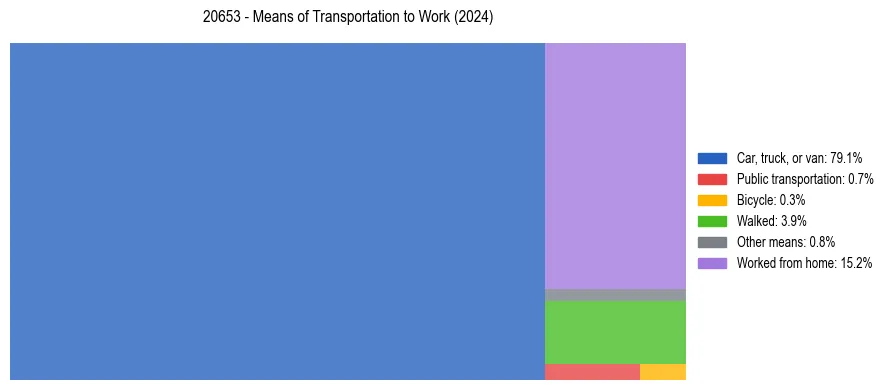 Commute modes in US ZIP Code 20653