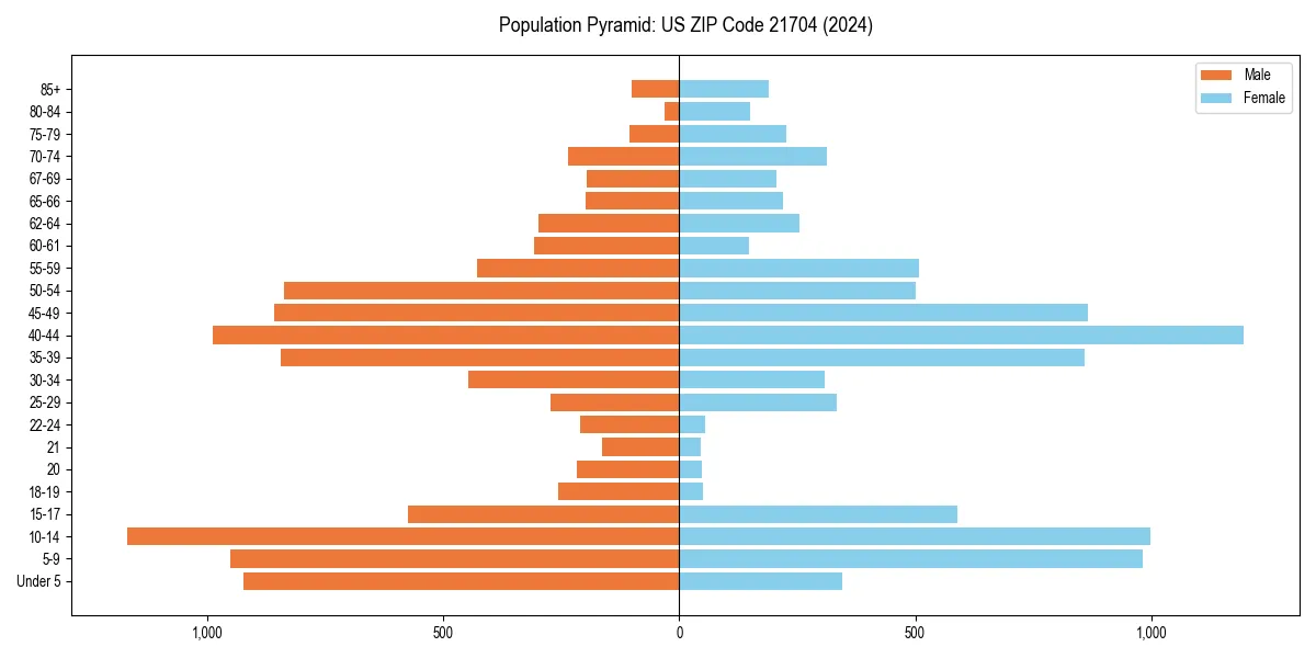 Population pyramid for 