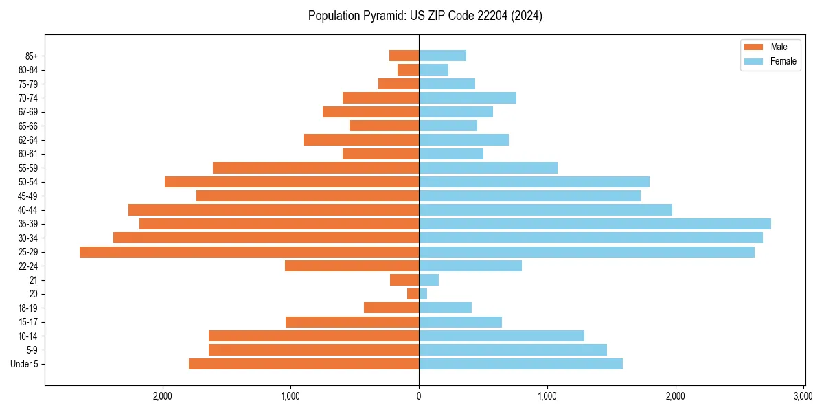 Population pyramid for 