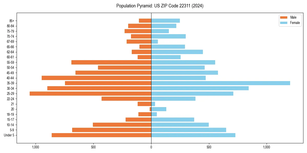 Population pyramid for 