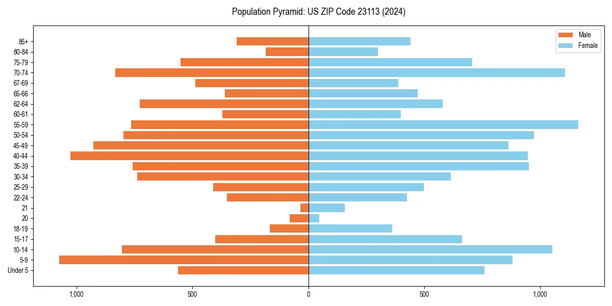 Population pyramid for 