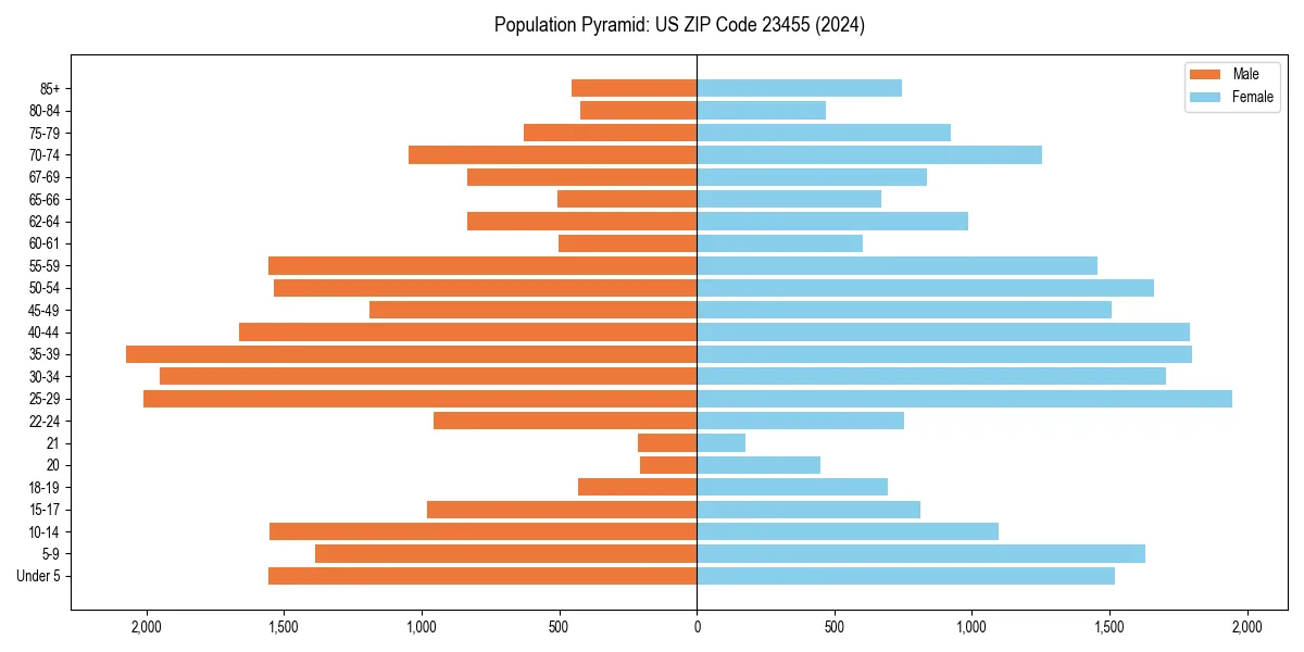 Population pyramid for 