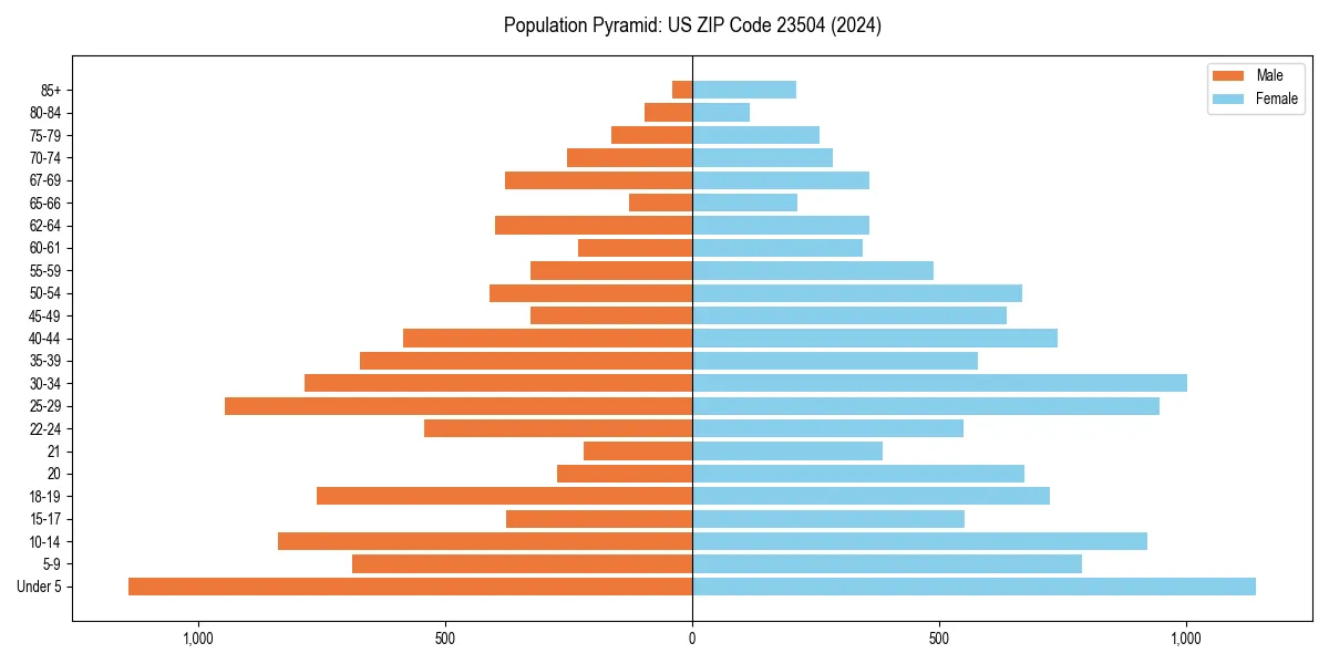 Population pyramid for 