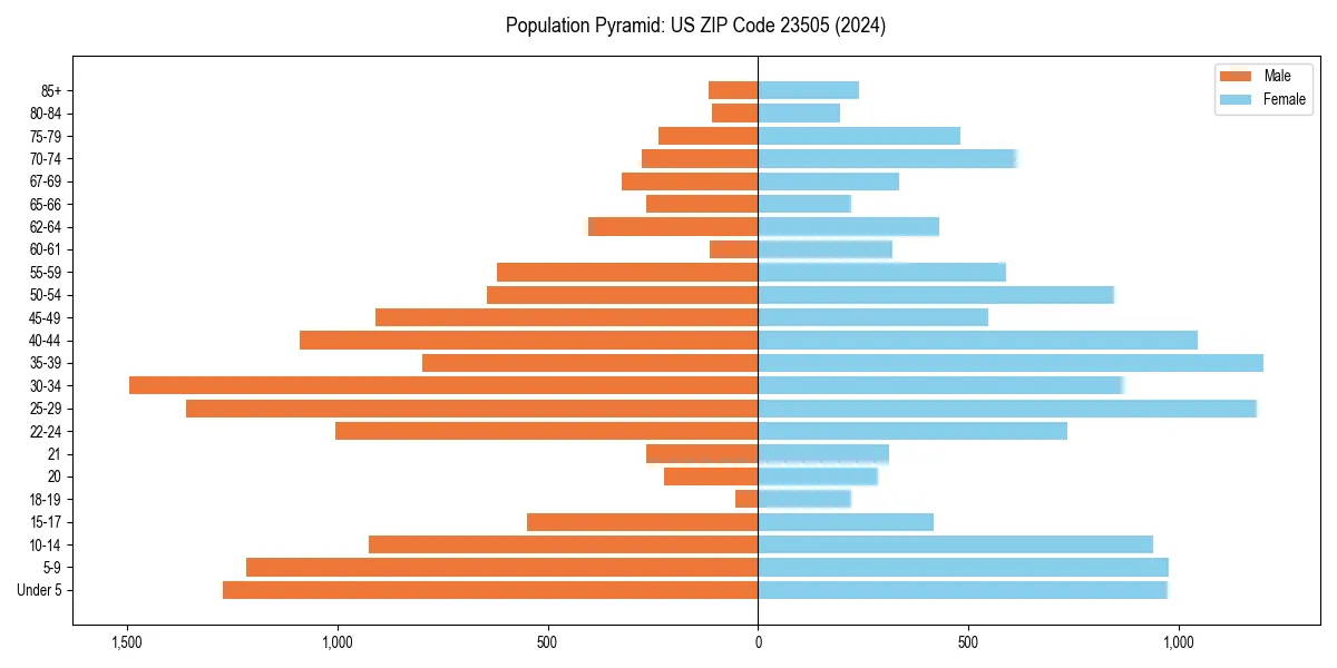 Population pyramid for 