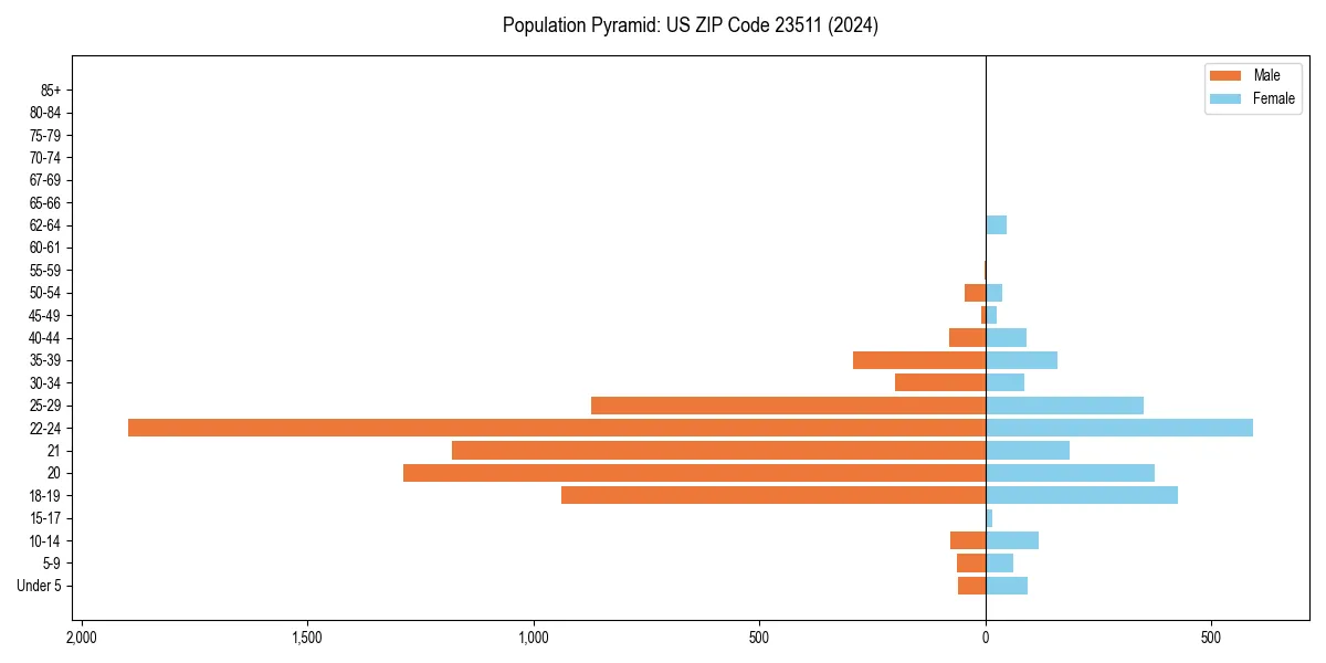 Population pyramid for 