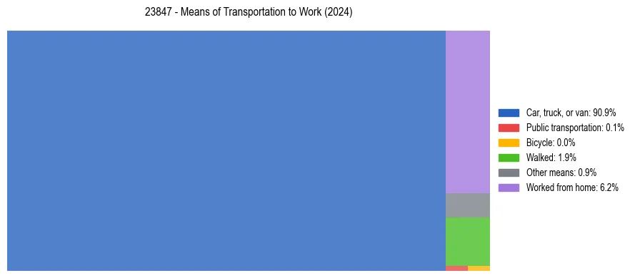 Commute modes in US ZIP Code 23847
