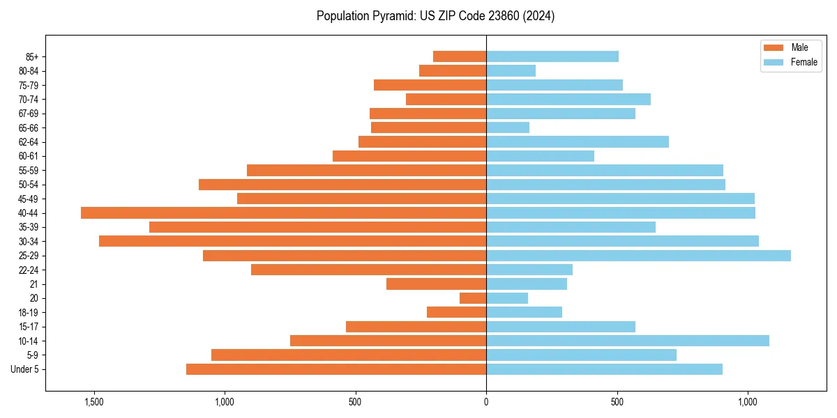 Population pyramid for 