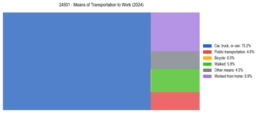 Commute modes in US ZIP Code 24501