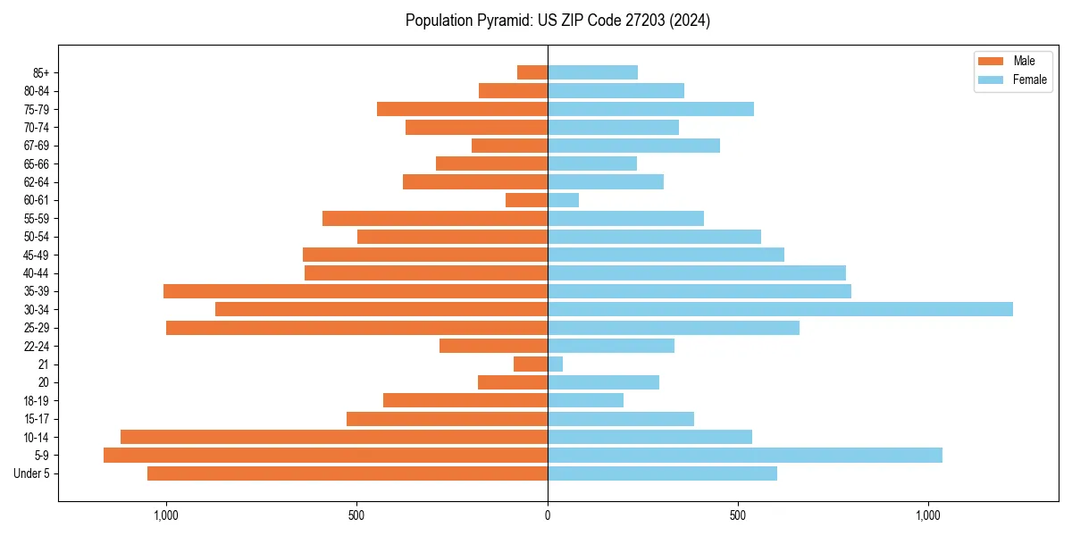 Population pyramid for 