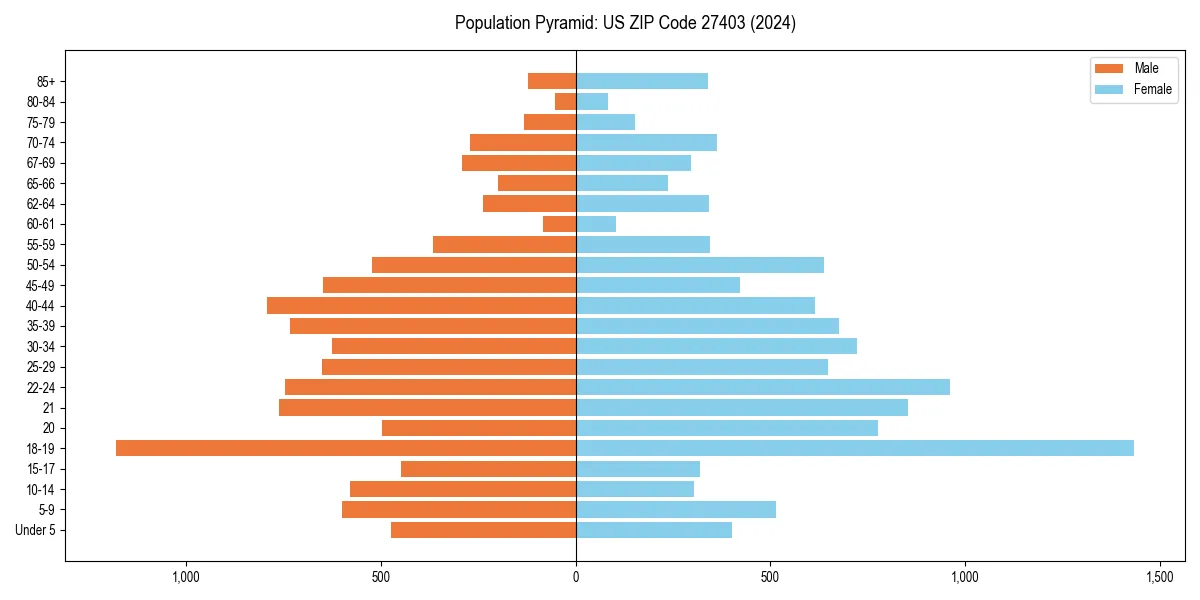 Population pyramid for 